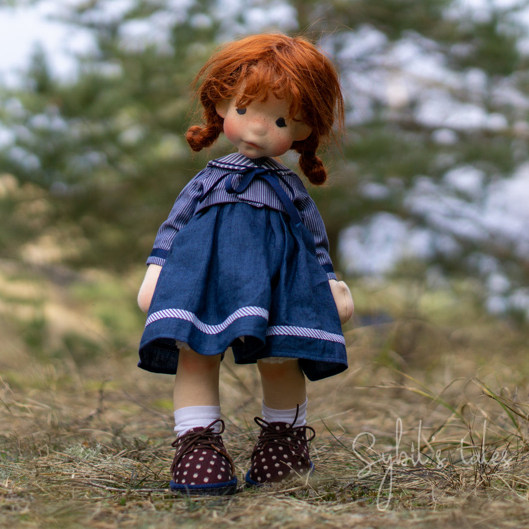 Clementine, natural fiber art doll